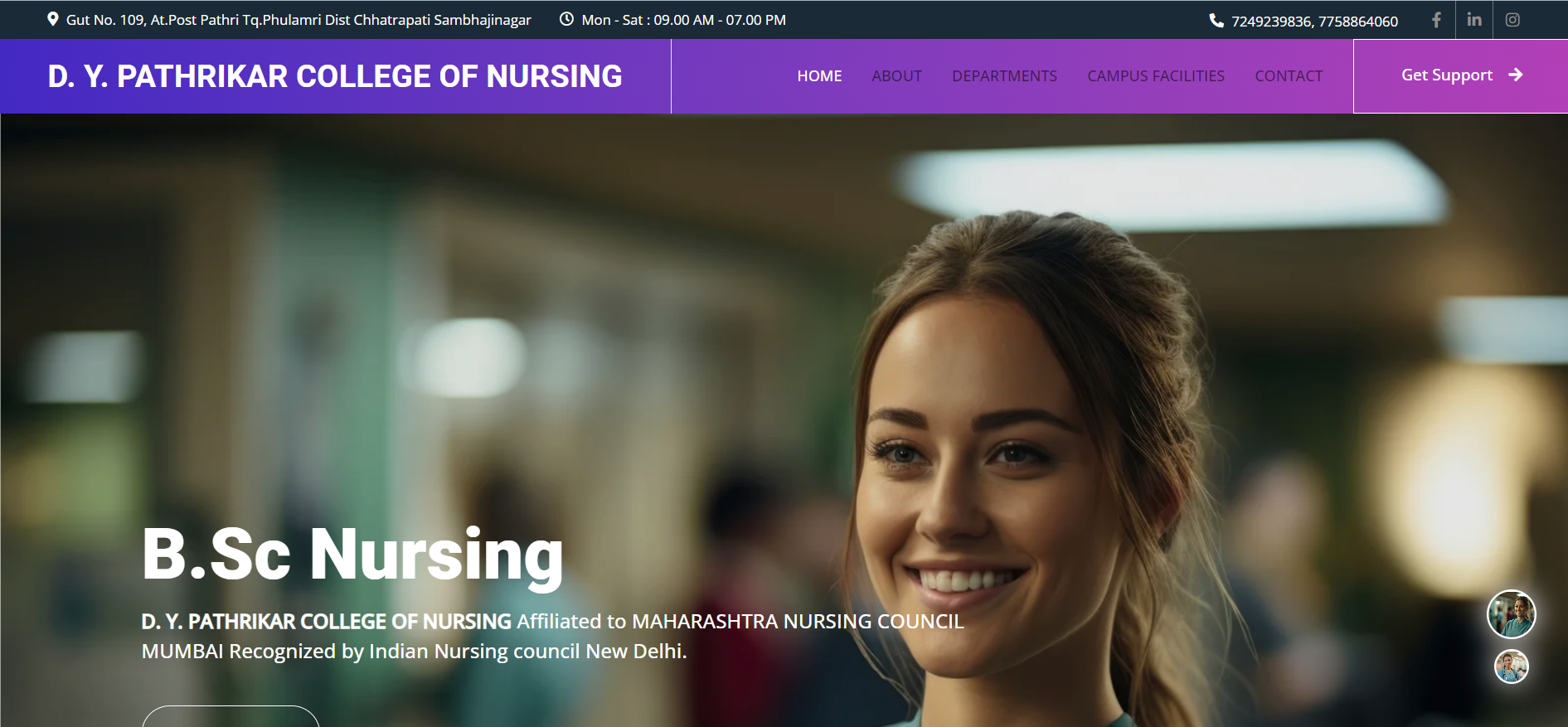 Nursing College Static Website